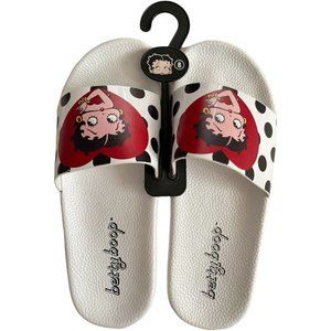 🌹Women’s Slides Betty Boop Polka Slides by Betty Boop White Size 8